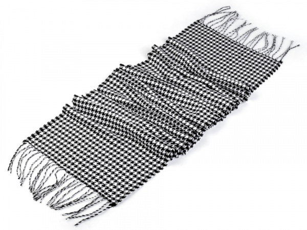 Šála kohoutí stopa s třásněmi