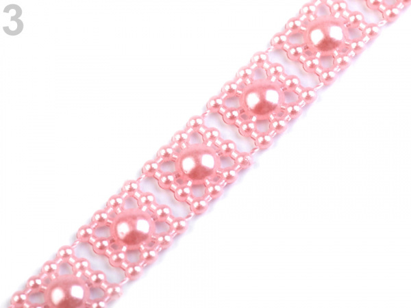 Borta s perlami - půlperle šíře 9 mm