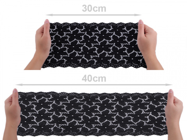 Elastická krajka / vsadka / běhoun šíře 21,5 cm