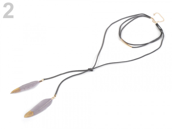 Náhrdelník choker / obojek s pírky