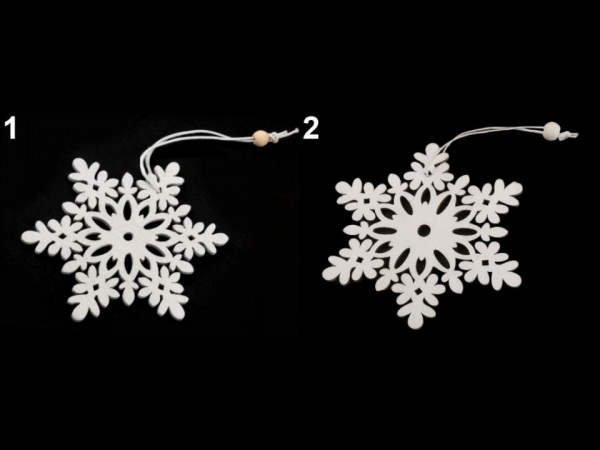 Dřevěná dekorace vločka