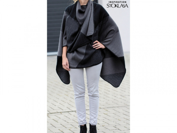 Oboustranné pončo / pléd 130x145 cm