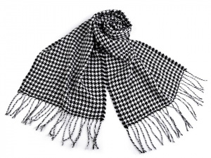 Šála kohoutí stopa s třásněmi