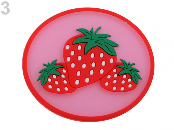 Silikonová podložka citrón, pomeranč, meloun, kiwi, jahoda Ø9 cm