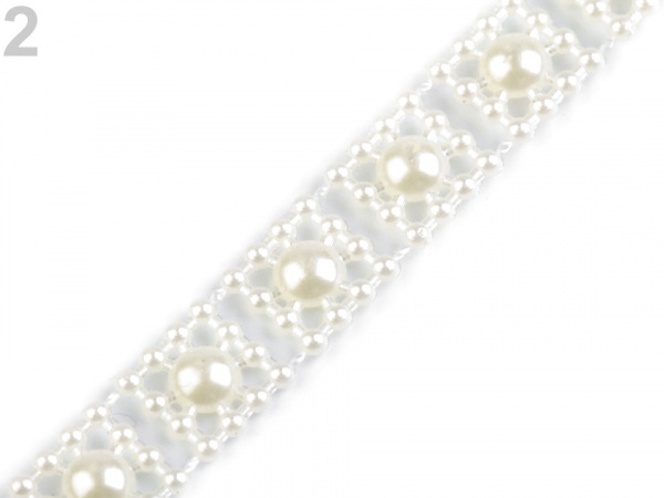 Borta s perlami - půlperle šíře 9 mm