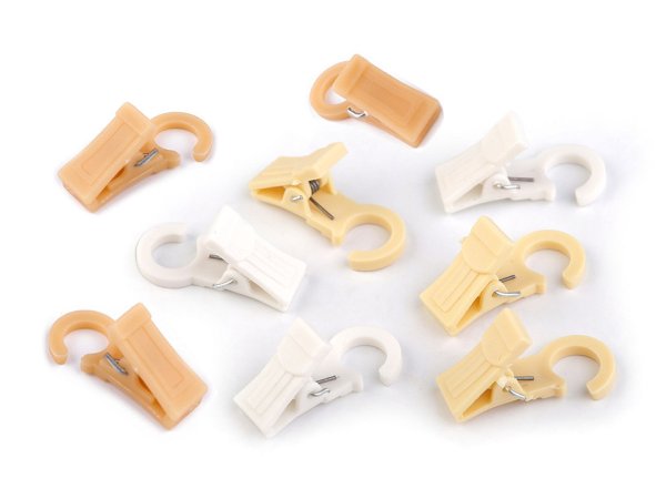 Žabky na záclony plastové s háčkem