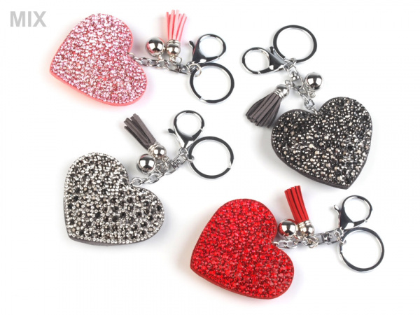 Přívěsek na kabelku / klíče srdce