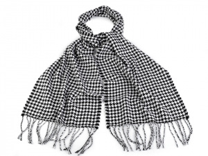 Šála kohoutí stopa s třásněmi