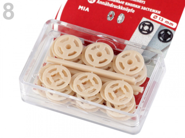 Plastové patentky / stiskací knoflíky Ø7-15 mm