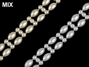 Borta s perlami šíře 10 mm