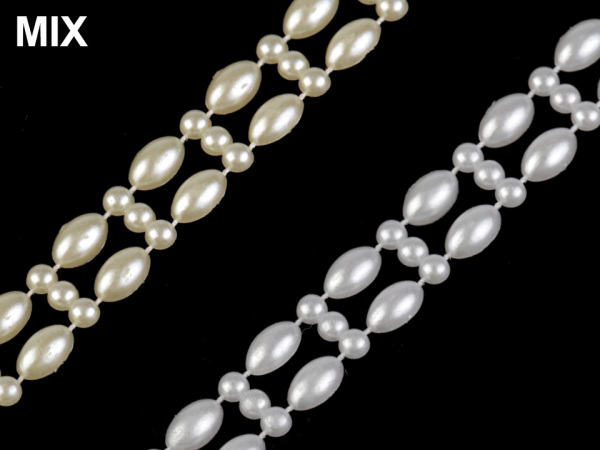 Borta s perlami šíře 10 mm