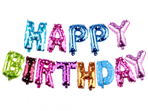 Nafukovací sada velkých písmen HAPPY BIRTHDAY