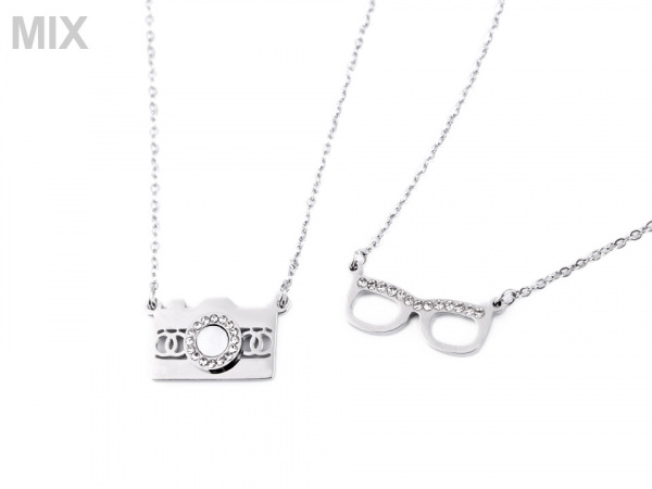 Náhrdelník z nerezové oceli brýle, foťák