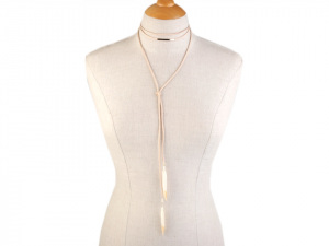 Náhrdelník choker / obojek s pírky