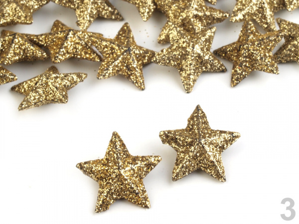Vánoční hvězdy s glitry Ø20 mm