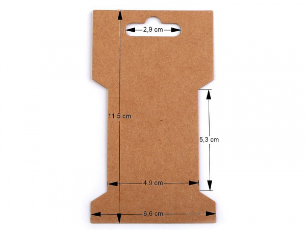 Papírová karta natural 6,6x11,5 cm s výřezem