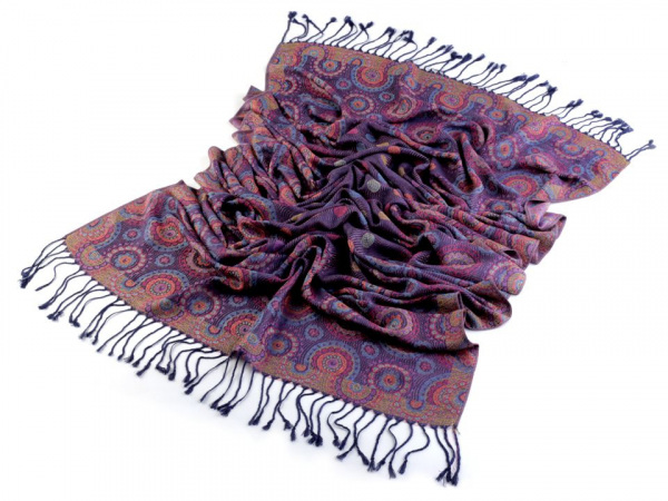 Šála typu pashmina s třásněmi 68x175 cm