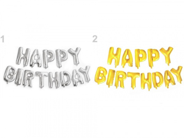 Nafukovací sada velkých písmen HAPPY BIRTHDAY