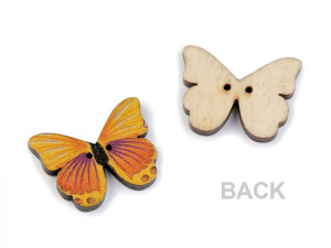 Dřevěný dekorační knoflík motýl