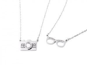 Náhrdelník z nerezové oceli brýle, foťák