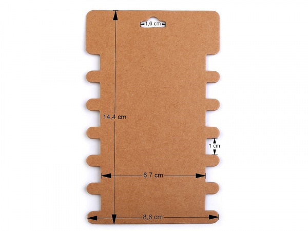 Papírová karta natural 8,6x14,4 cm s výřezy