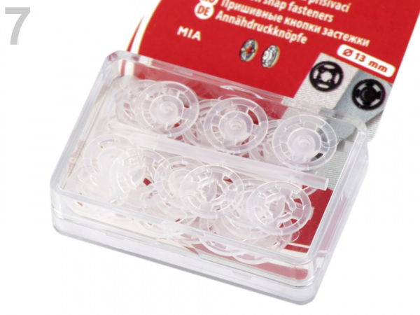 Plastové patentky / stiskací knoflíky Ø7-15 mm