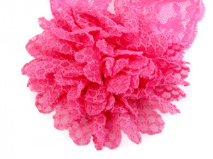 Dětská elastická čelenka do vlasů, krajková s květem