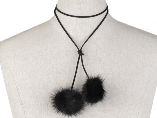 Náhrdelník choker / obojek s kožešinou