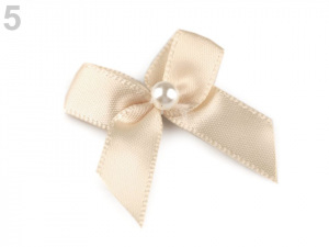 Saténová mašlička s perlou 30x35 mm