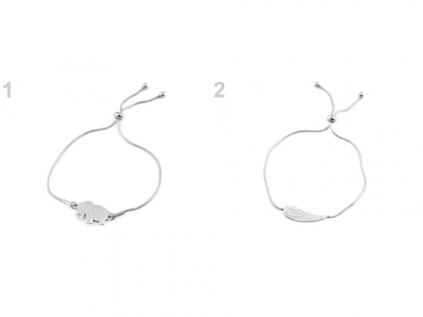 Náramek z nerezové oceli slon, křídlo