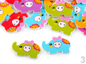 Dřevěný dekorační knoflík zvířátka