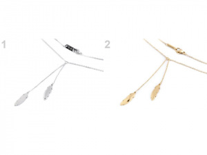 Náhrdelník s pírky z nerezové oceli