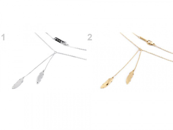 Náhrdelník s pírky z nerezové oceli