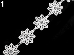 Vzdušná krajka / vsadka šíře 42 mm květy