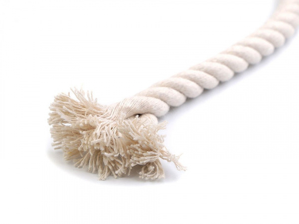 Bavlněná šňůra kroucená  Ø10 mm tuhá, macrame