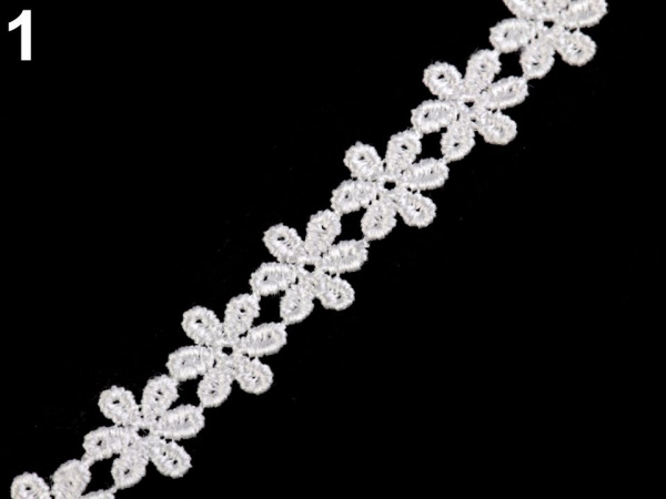 Vzdušná krajka / vsadka šíře 15 mm květy