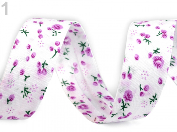 Šikmý proužek polyesterový šíře 20 mm zažehlený