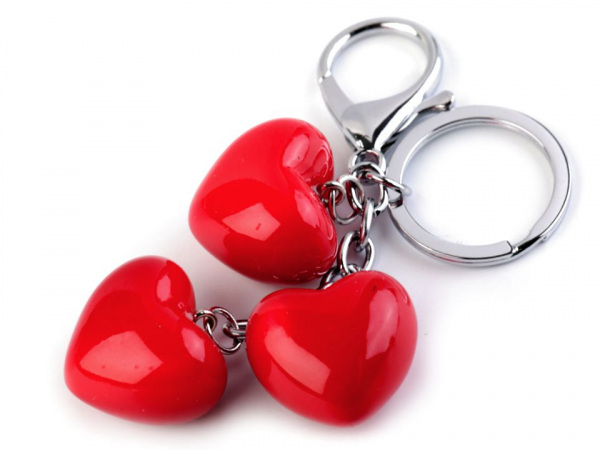 Přívěsek na kabelku / klíče srdce
