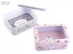 Plechová krabička s průhledem střední