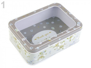 Plechová krabička s průhledem velká