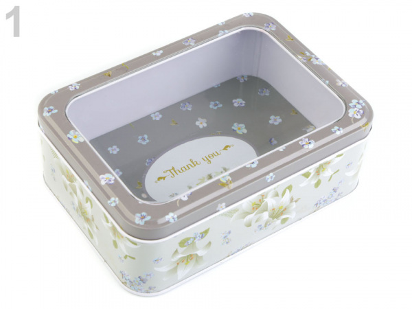 Plechová krabička s průhledem velká