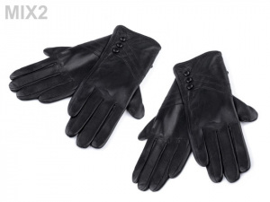 Dámské kožené rukavice s knoflíky