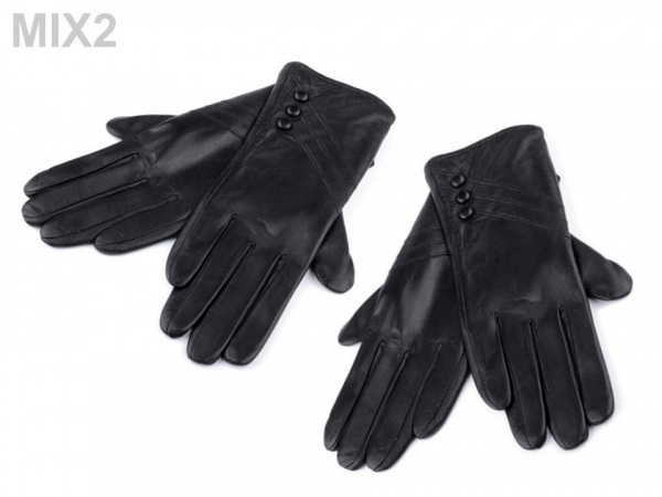 Dámské kožené rukavice s knoflíky