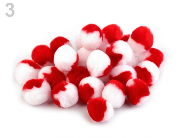 Plyšová bambulka dvoubarevná Ø20 mm