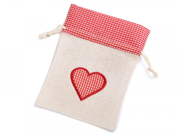 Dárkový pytlík srdce 12,5x17,5 cm