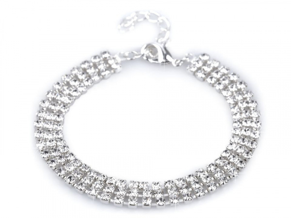 Štrasový náramek třířadý - jablonecká bižuterie