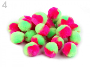 Plyšová bambulka dvoubarevná Ø20 mm