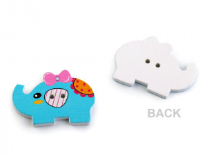 Dřevěný dekorační knoflík zvířátka