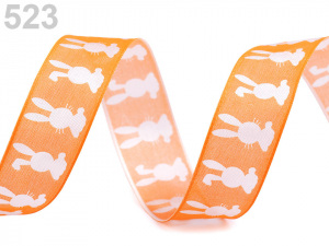 Stuha s drátem šíře 25 mm zajíc