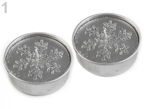 Čajové svíčky vánoční velké Ø6 cm vločka